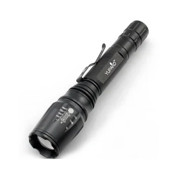 

Xm-l T6 1000lm Aluminum Waterproof Zoomable Led Flashlight Torch Light For 18650 Rechargeable Battery 5 Modes Outdoor Camping