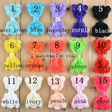 DIY головная повязка, аксессуары для волос, 3 ''шифоновая Роза банты с цветком головные уборы для девушек 200 шт./лот BOW02