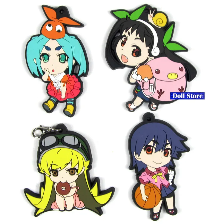 Nisemonogatari Oshino Shinobu Sengoku Nadeko оригинальные японские аниме фигурки резиновые подвески