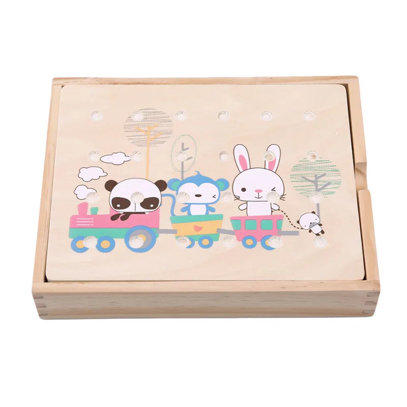  Kids Folder Beads Montessori Wooden Educational Toys For Children Fruit Tree Montessori Materials C