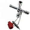Clé multifonctionnelle 4 en 1 pour armoire de commande électrique, croix triangulaire intérieure, clé de porte de haute qualité ► Photo 1/6