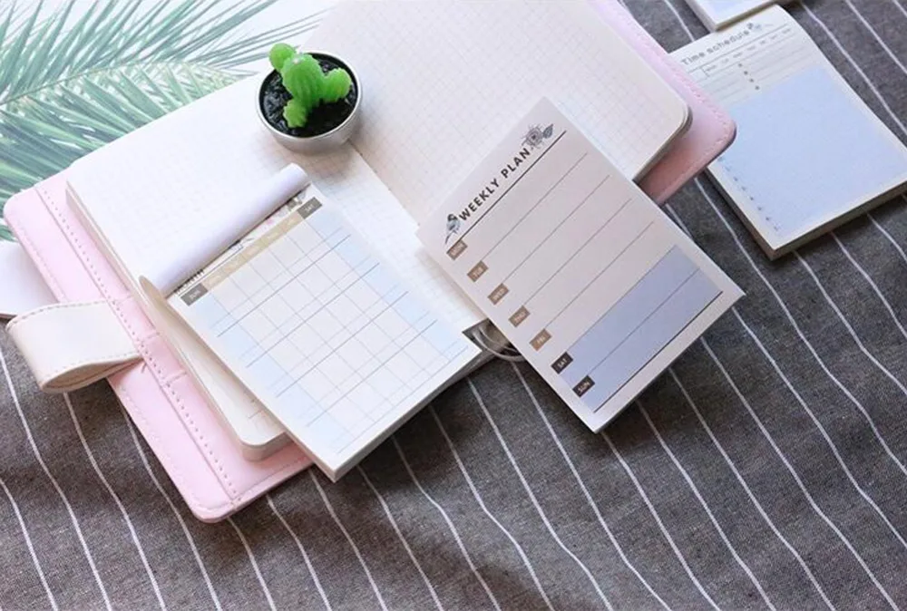 1 Pc-About 50 pages Tearable Notes Memorandum Day / Week / Month Plan Simple Portable Notebook Korea & Japan Stationery