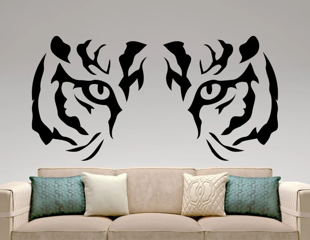 

Domineering Tiger Wall Decal Animal Predator Removable Wall Stickers Hunting Style Modern Living Room Art Vinyl Mural DIYSYY316