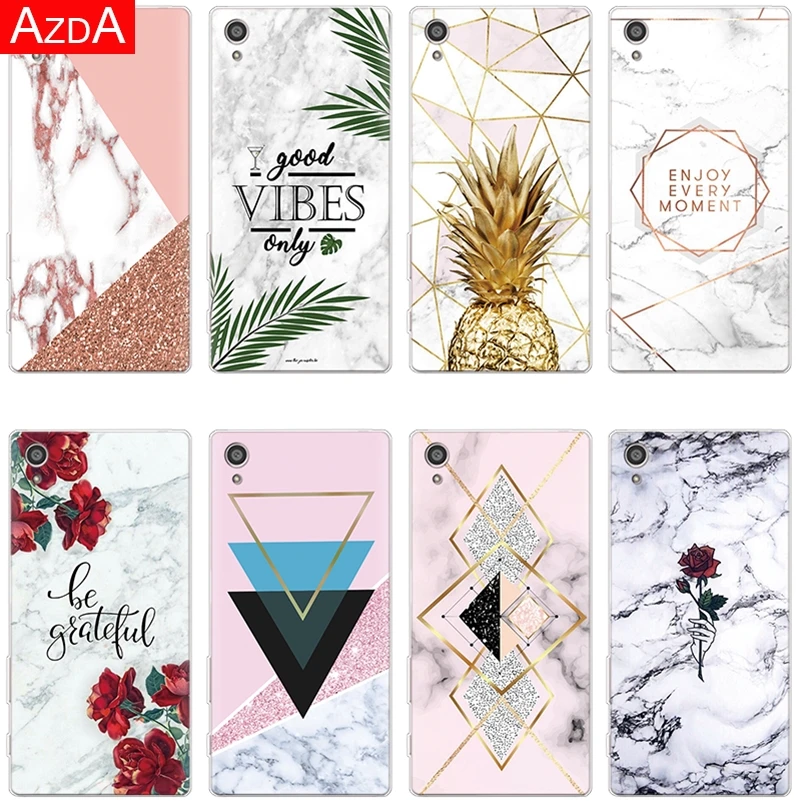 

Luxury Marble Coque For Sony Xperia E5 L2 X XA XA1 XA2 Ultra Plus XZ XZ1 XZ2 XZ3 Z5 Compact Funda For Xperia 10 TPU Flower Case
