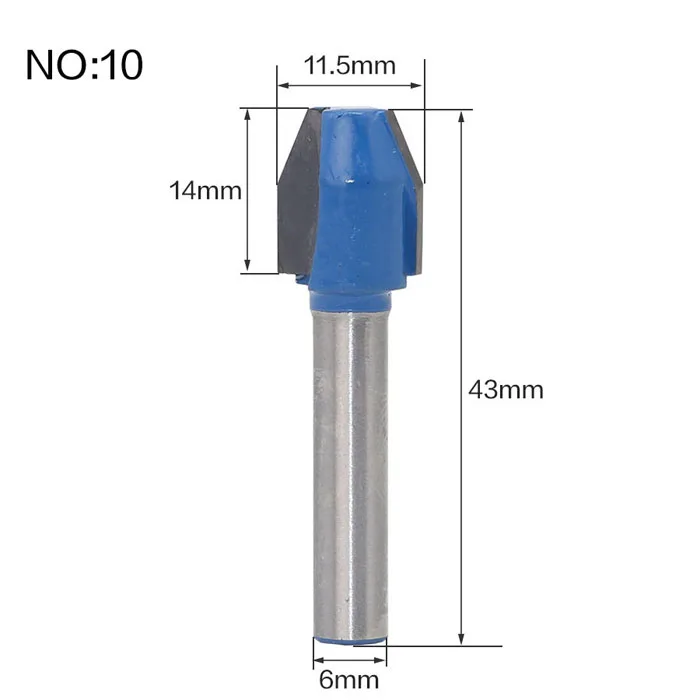 1 шт. 6 мм хвостовик древесины маршрутизатор бит прямой T V заподлицо очистка Круглый угол бухта коробка биты фрезы для дерева