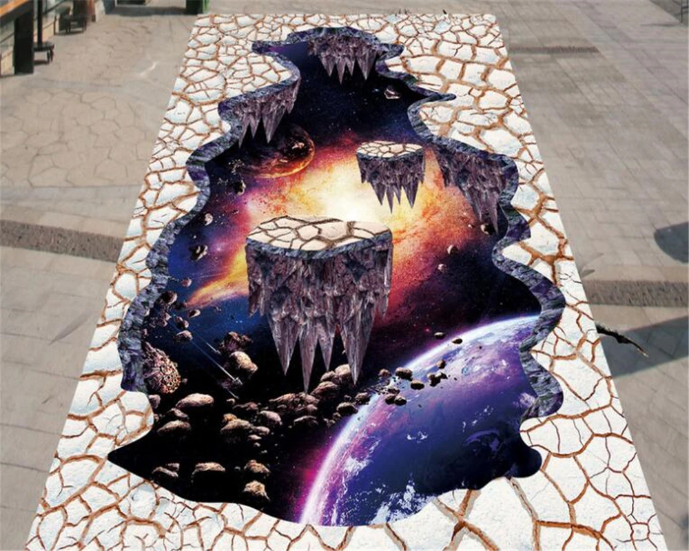 Объемные 3d обои для помещения серия Magic пол стерео большой уровень|3d flooring|papel de