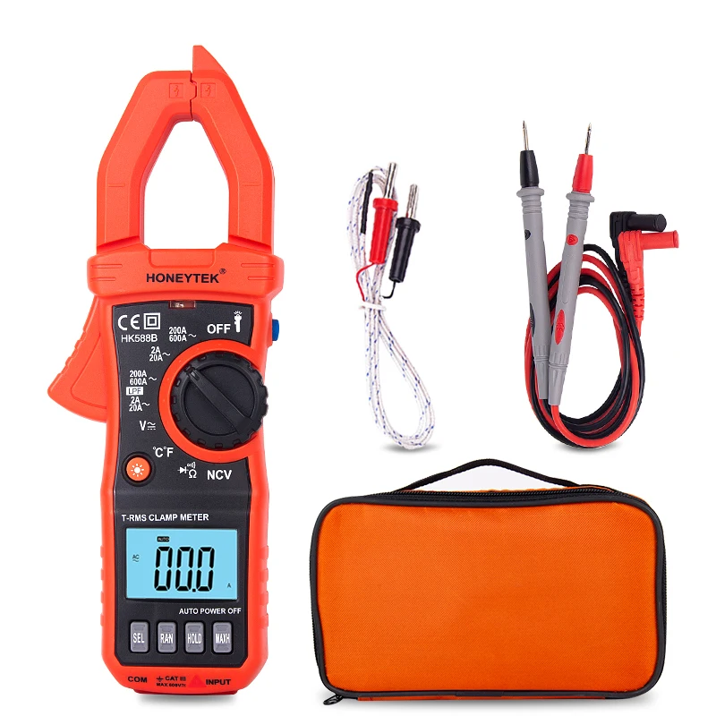 

ESR Capacitor Tester Multimeter True RMS Voltmeter Digital Ammeter Current Clamp Meter With Bag Probe Tip Pen wires for tester
