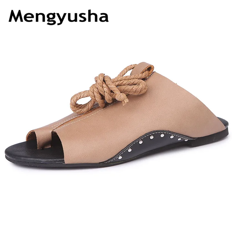 

Mengyusha 2018 New Gladiator Women shoes Roman sandals shoes Women sandals peep-toe flat Shoes woman sandalias mujer sandalias
