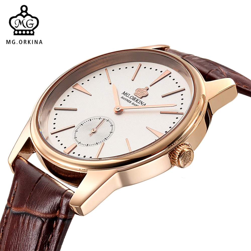 MG ORKINA Watch Men Quartz Watch Luxury Brand Leather Belt Men s Watch Clock Male Waterproof