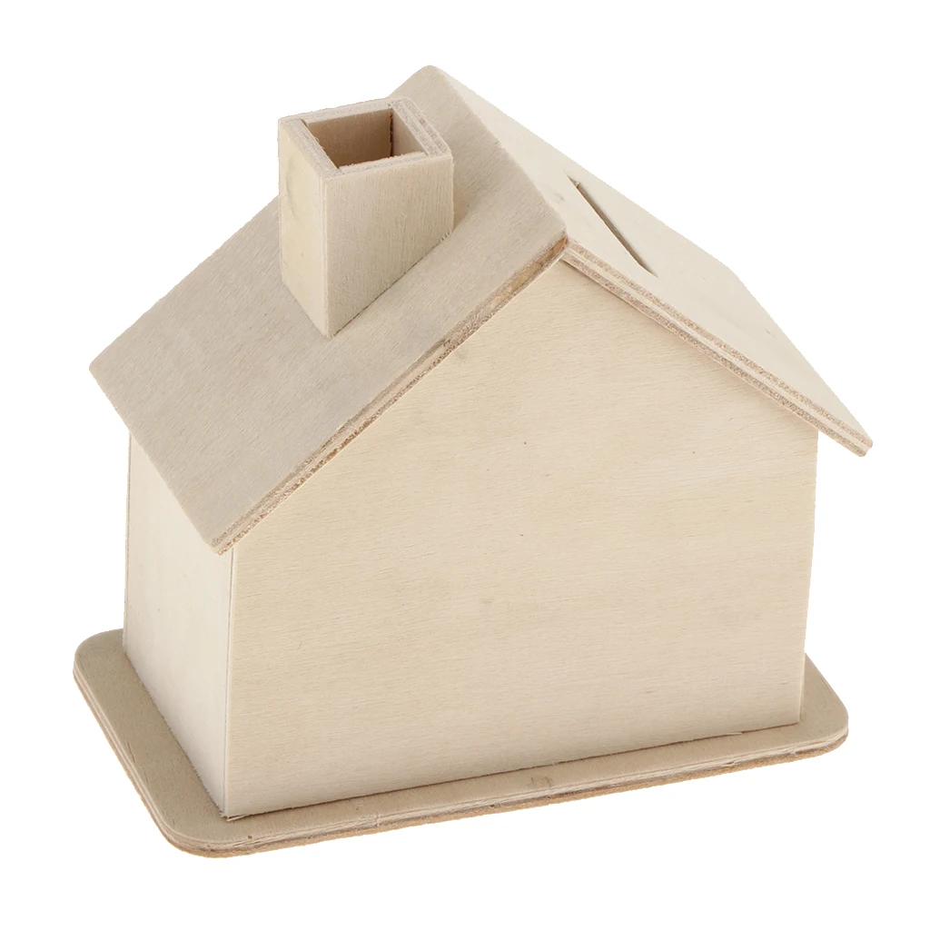 Unfinished Wood DIY Wood Pen Holder Hand Made Desk Organizer Pen Pot School Office Supplies Pen Stand Creative MDF Kids DIY Toys