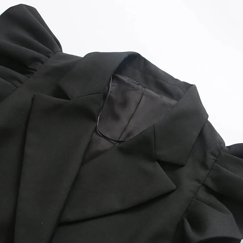 2019 новое черное двубортное тонкое платье женский широкий ремень Vestidos Для женщин