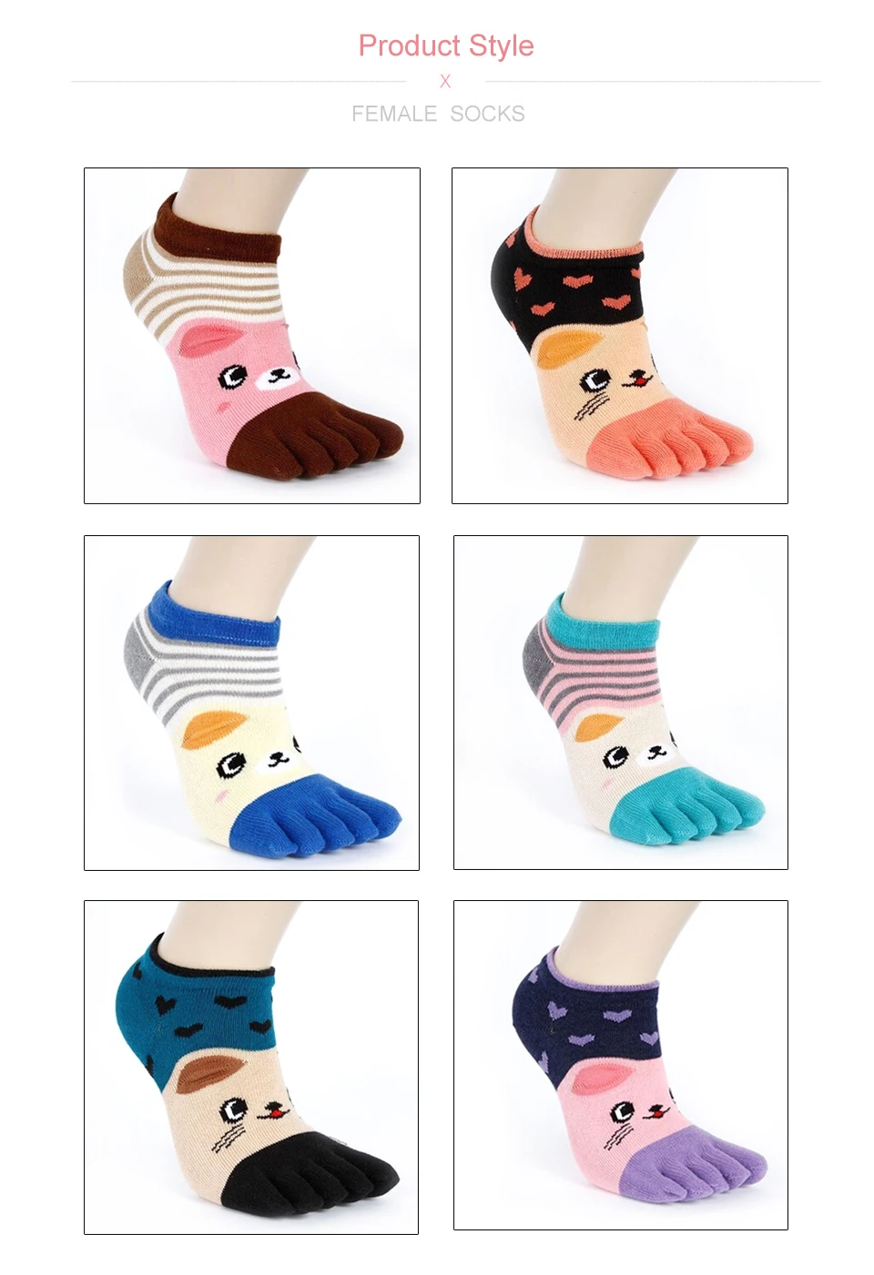 Пять пальцев носки хлопчатобумажные Полиэстеровые зимние забавные носки модные 3D Животные зоо милые мультфильм дышащие для девочек женщин