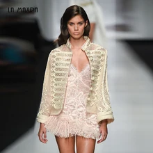 Новая женская Солнцезащитная куртка прозрачная вышивка шелковая куртка длинный рукав тонкий участок жакет с показа