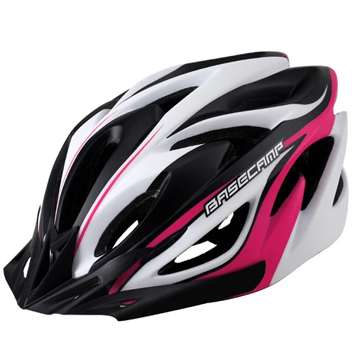 BASECAMP ультралегкий велосипедный шлем козырек для мужчин и женщин велосипедный шлем MTB Горный шоссейный велосипед цельно литые велосипедные шлемы - Цвет: Black Rosy Helmet
