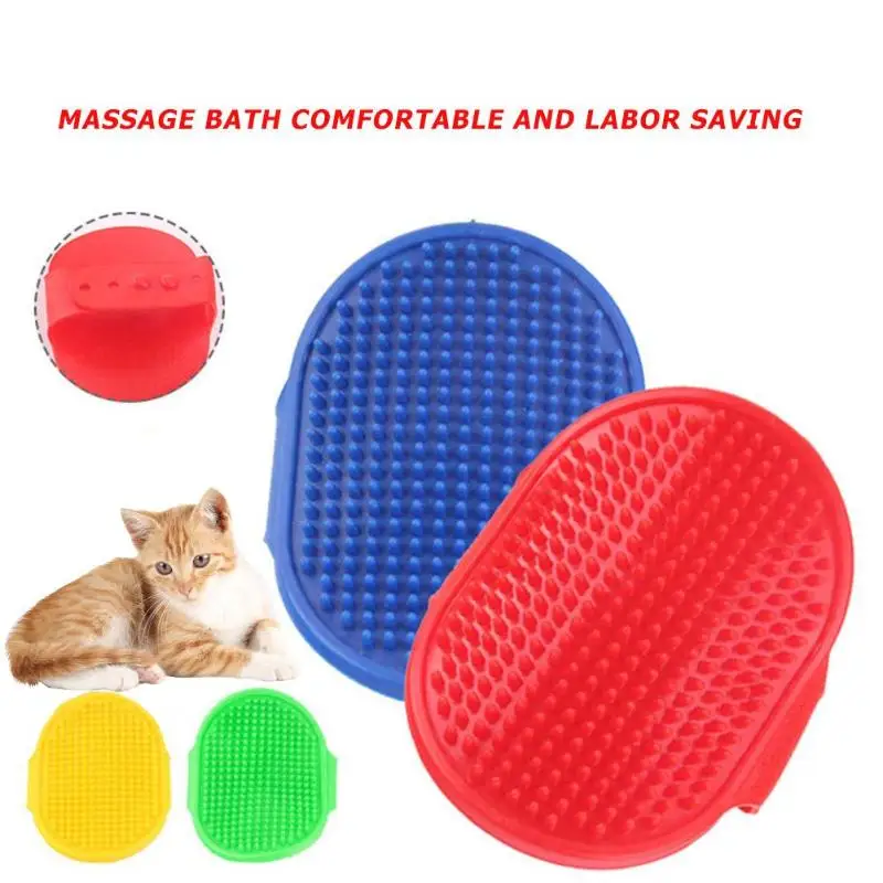 1PC Pet Dog Cat Bath Brush Comb Rubber Glove Hair Fur Grooming Massager Massage Mit Pet Shower Cat Dog Brush Random Color