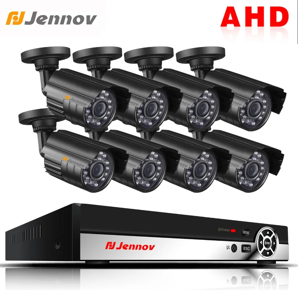

Jennov AHD 8CH CCTV System 1080 Security Camera System Video Surveillance Kit DVR Set IP66 Waterproof P2P HD 2MP Night View