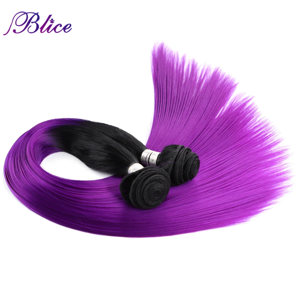 Blice синтетические Omber прямые волосы пучок s 18-24 дюймов термостойкие T цветные наращивания волос один пучок сделки для женщин