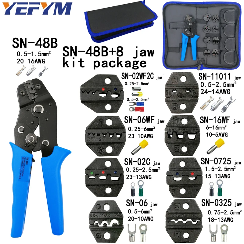 YEFYM crimping plier jaw SN-48B SN-02C SN-06WF SN-11011 SN-02W2C SN-0325 SN-0725 SN-16WF high hardness jaw suit tools sets YEFYM crimping plier jaw SN-48B SN-02C SN-06WF SN-11011 SN-02W2C SN-0325 SN-0725 SN-16WF high hardness jaw suit tools sets