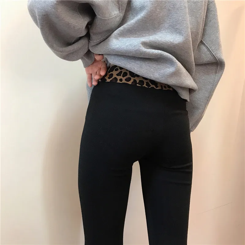 RUGOD модные повседневные женские брюки леопардовые женские трусы средней посадки леггинсы однотонные сексуальные женские брюки до