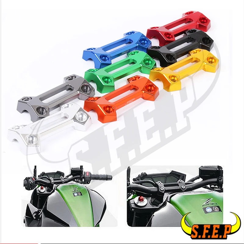 Motorcycle CNC Fat Handle Bar Risers Top Cover Mounts For Kawasaki Z900