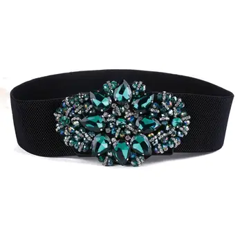 

2017 winter dresses elastic belt for women good quality rhinestone waistband fashion women belt free shipping