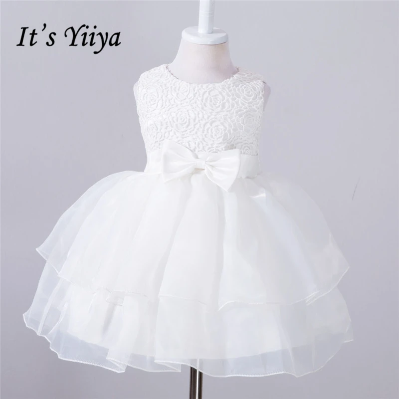 

It's yiiya Bling Sequined Flower Girl Dresses Pure Color Princess Ball Grown O-neck Bow Girls Dress TS168