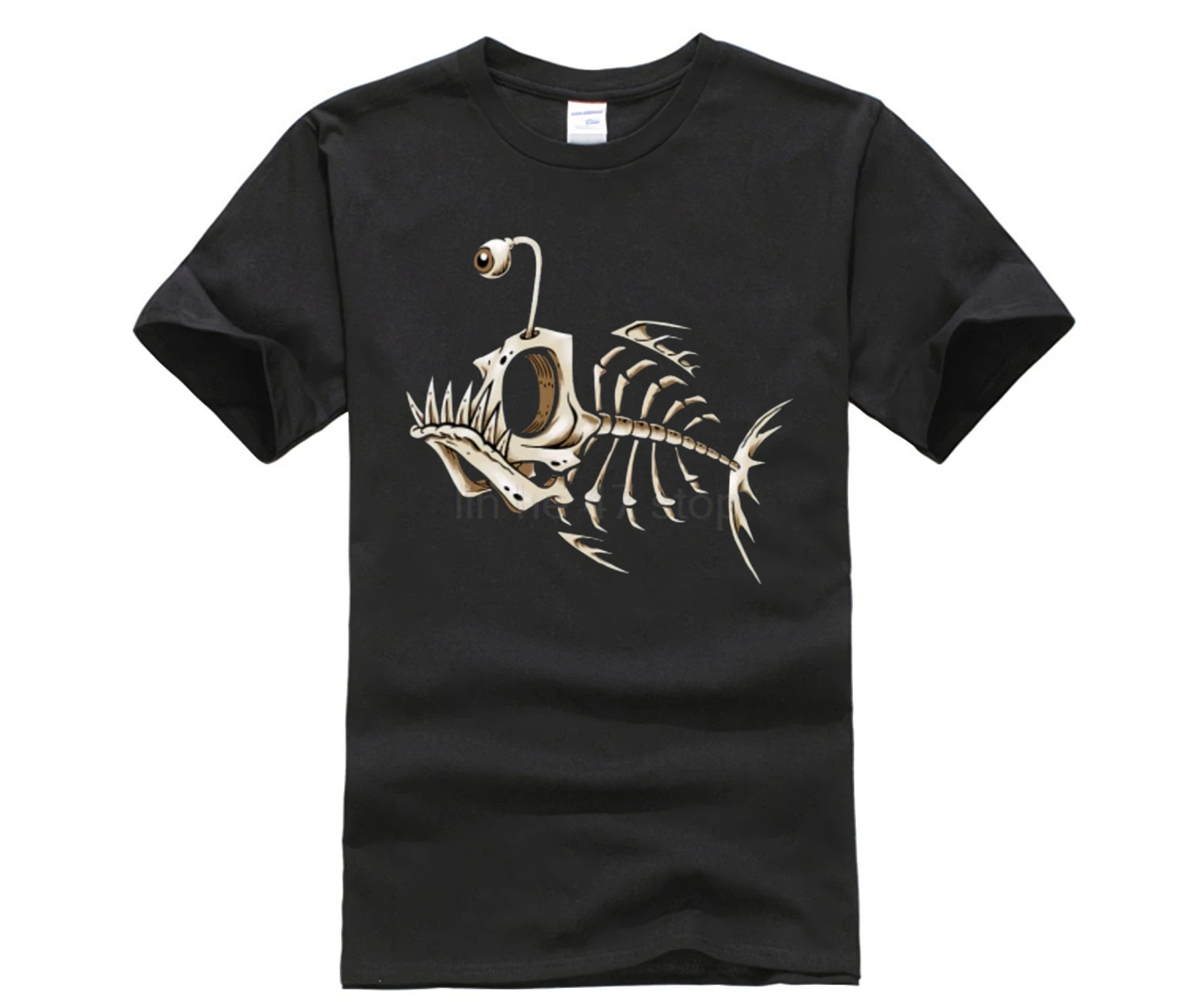 short sleeve t shirt Fashion Bone Fish Weird Skeleton Mens T Shirt Harajuku Brand Clothing Hip Hop Short Sleeve Shirt