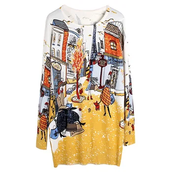 

TUHAO Street Print Sweaters Casual Long Sleeve Pullovers Autunm Outerwear Women's Clothing Pull Femme T9056