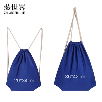 

Travel Softback 10oz Cotton Canvas Drawstring Shopping Adults Backpack Women Girl Boy Storage Bags Christmas Gift