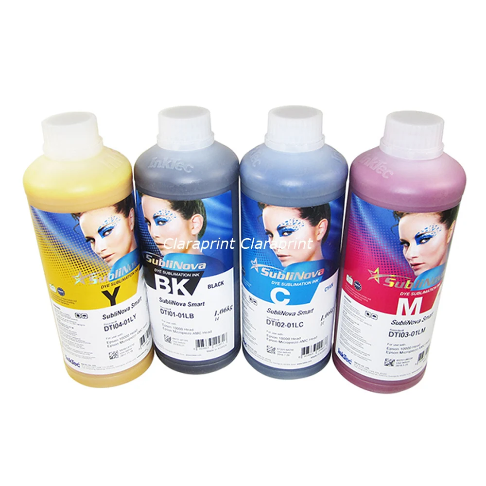 

4 colors/set Original Inktec SubliNova Smart(DTI) Dye Sublimation Ink for Inkjet Printers with DX4 DX5 Printhead 1000ml Bottle