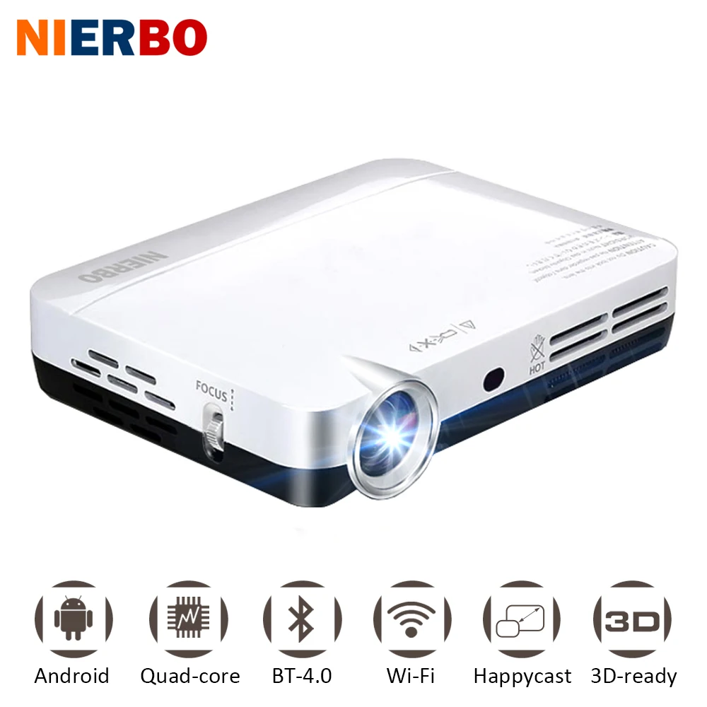 NIERBO Mini 3D Projector LED Full HD 1080P Projector DLP