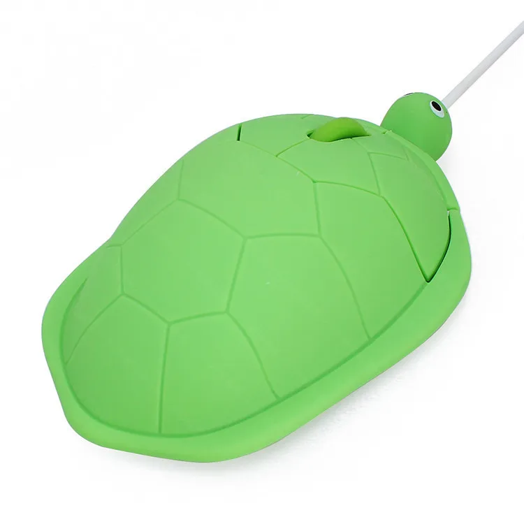 3KINGS Creative cartoon green turtle mouse, photoelectric cable, cute