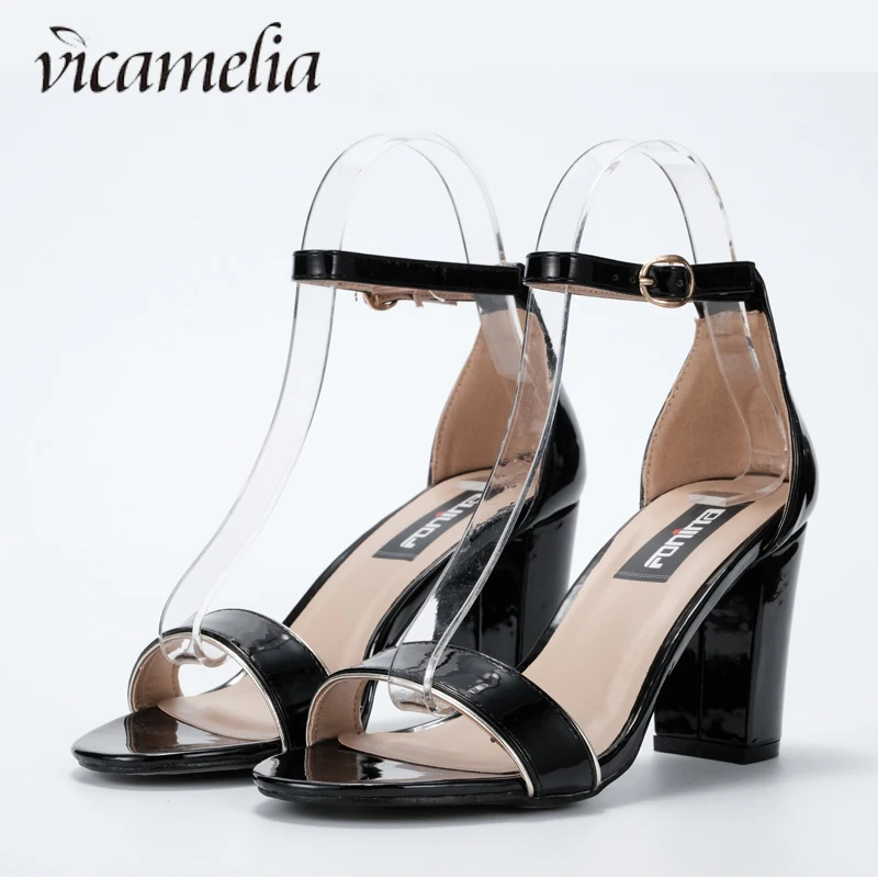

Vicamelia Women Ankle Strap Sandals Chunky Heels Summer Fashionable High Heeled Sandals Open Toe Casual Party Dress Shoes 564