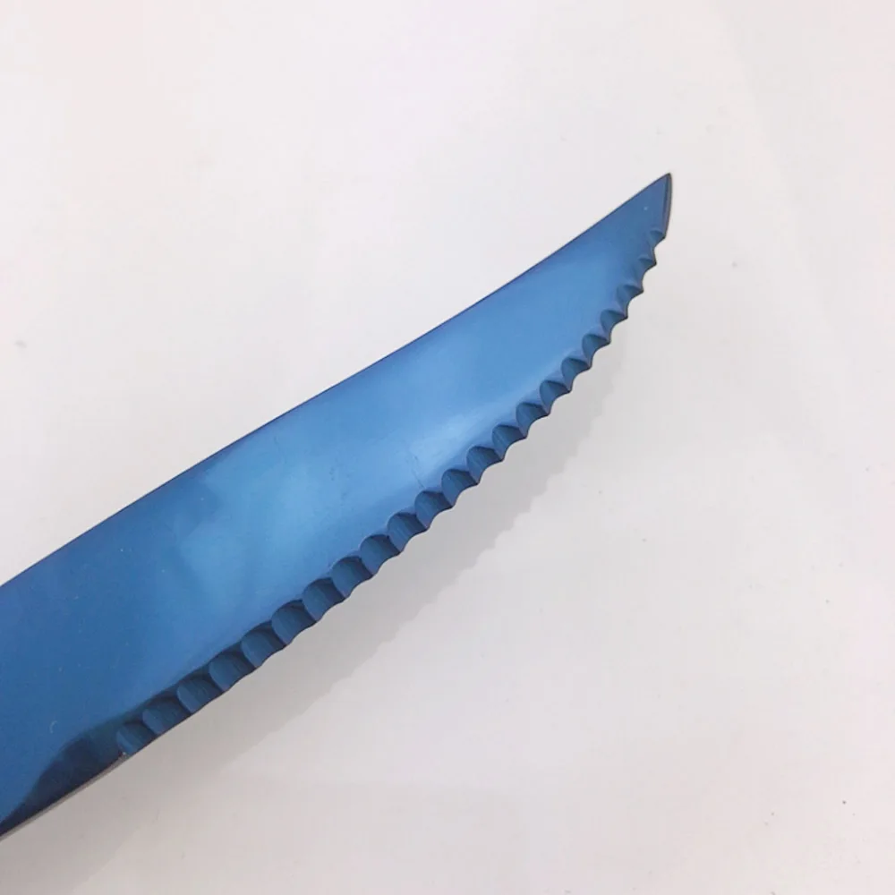 Синий icespoon Нержавеющая сталь столовые приборы из столовый набор светильник Портативный сумка острый стейк нож, вилки и ложки чайная ложка 1 шт