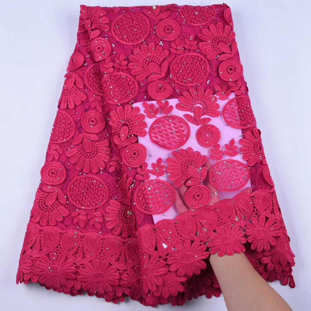 

African Lace Fabric 2019 High Quality Lace Milk Silk 3D Application Nigerian Lace Fabrics Rose French Tulle lace Fabrics Y1641