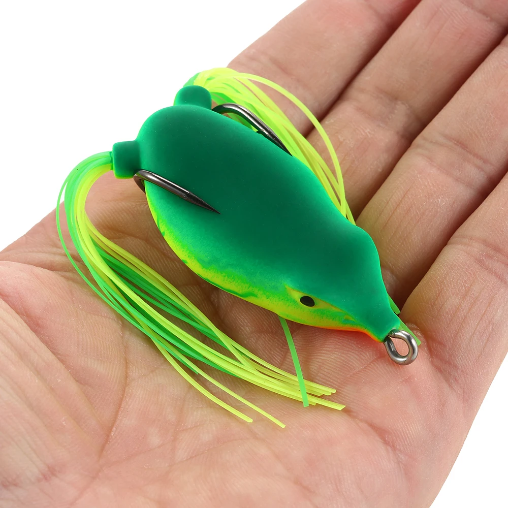 

2 PCS Fishing Lure Soft Simulation Bait Fishhook Barbed Double Hook Artificial Topwater Bait Fishing Tool Equipment