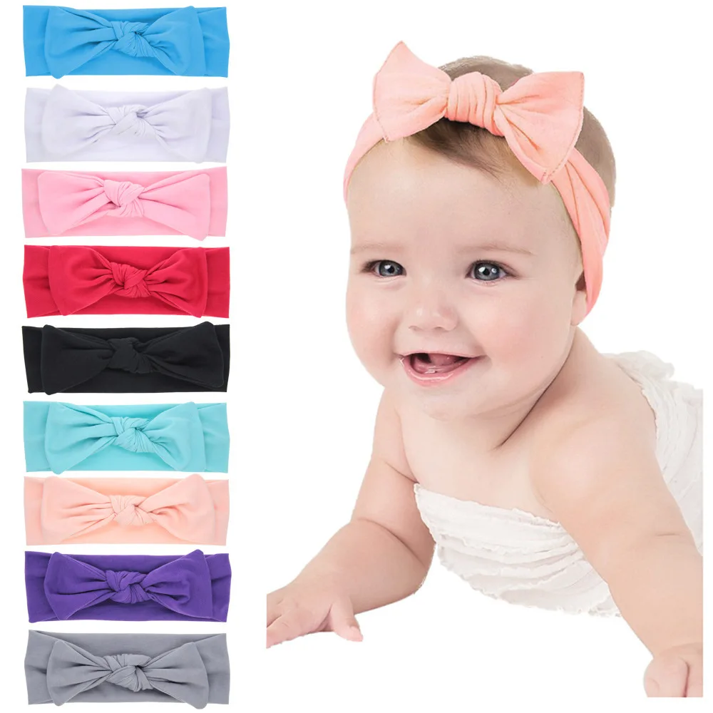 Children Tie Bow Hair Band Solid Color Right Angle Tie Fund headbands