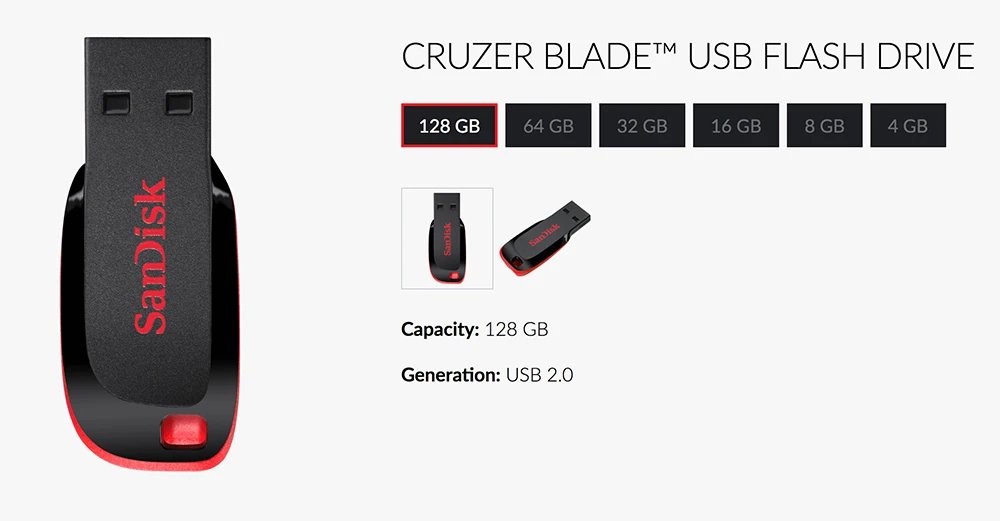 SanDisk USB флеш-накопитель Cruzer Blade U диск CZ50 128 ГБ флеш-накопители USB 2,0 карта памяти SDCZ50