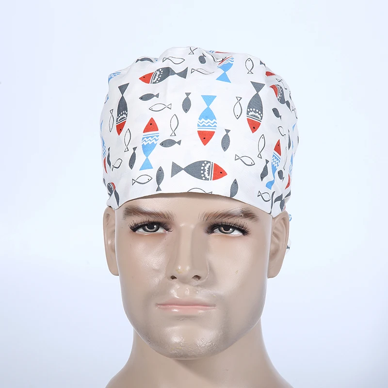 Unisex Hospital Adjustable Medical Caps 100 Cotton Surgical Caps Scrub Lab Clinic Dental