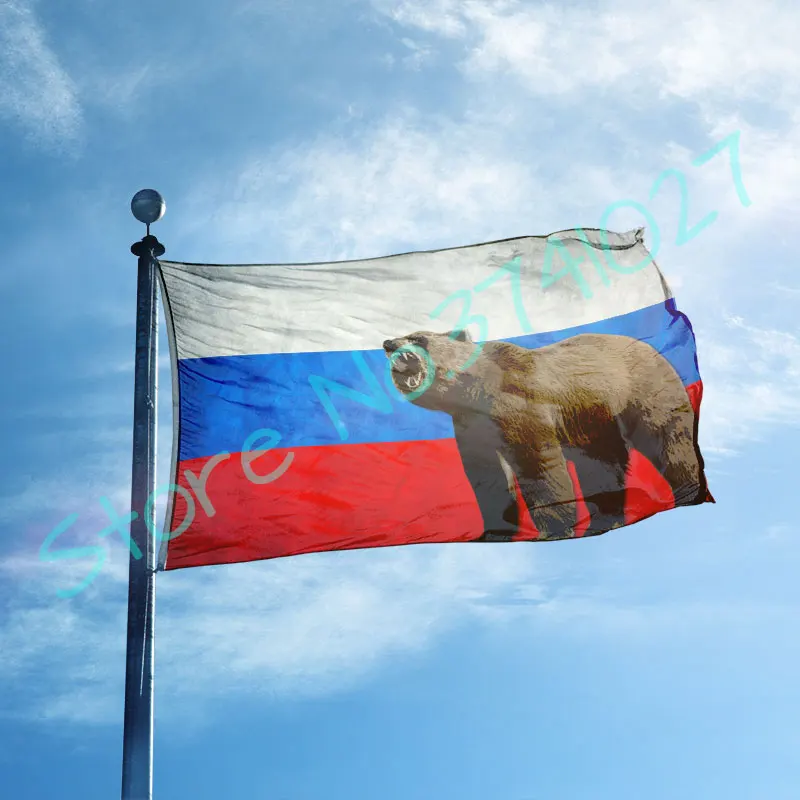 3x5ft пользовательский флаг России медведь флаг России флаг с металлический люверс флаг для домашнего декора