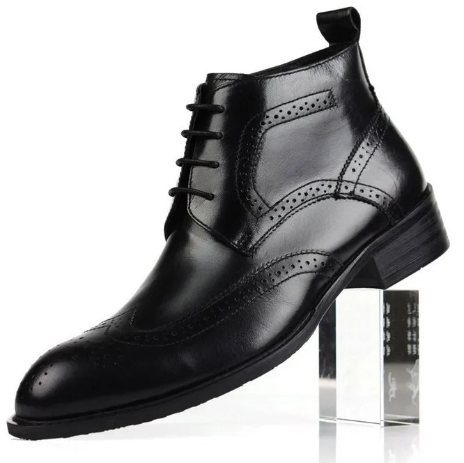 european Style real cow full grain leather qshoes boots mens business