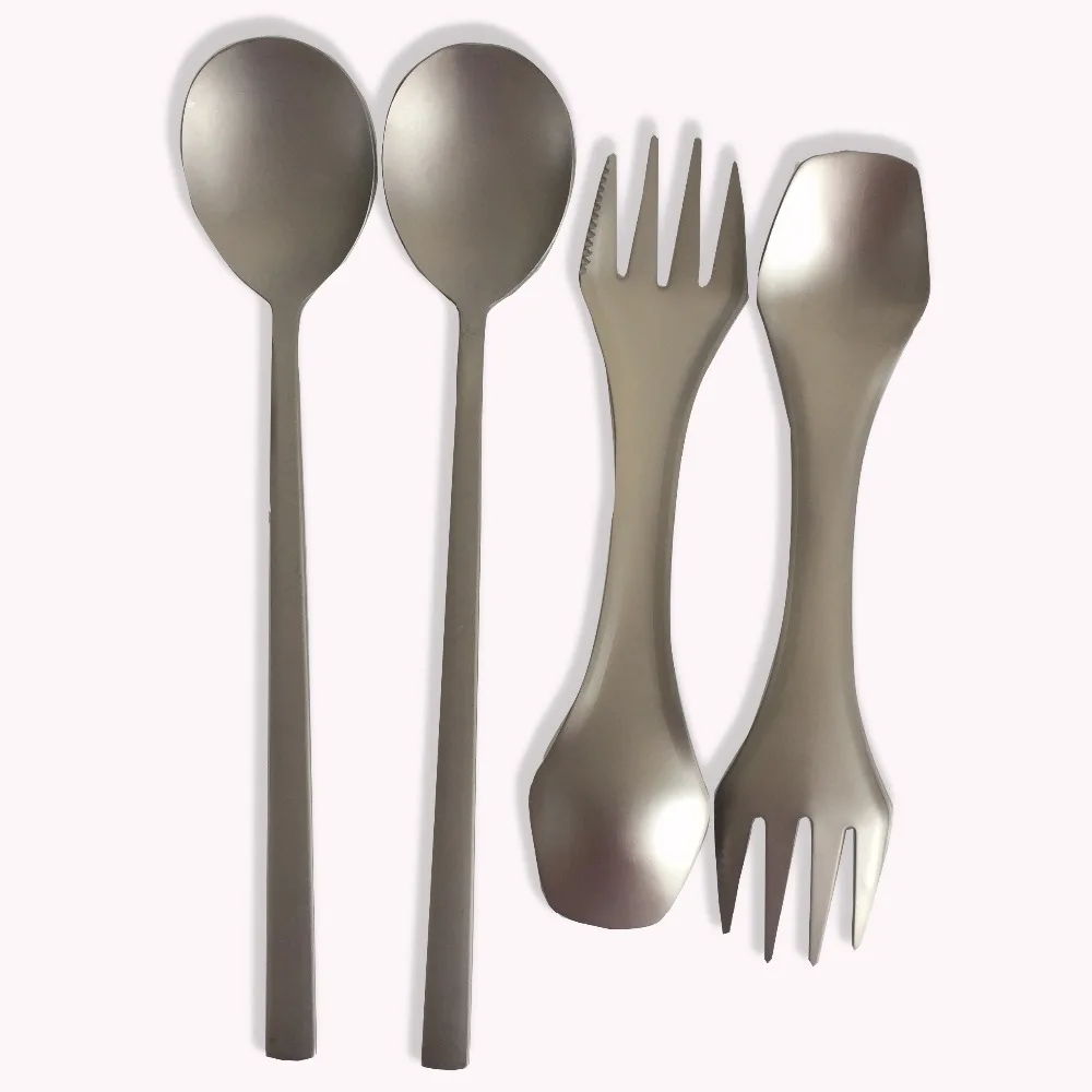 PYTITANS Открытый Отдых Пикник titanium ложка посуда titanium вилка Сверхлегкий pure titanium Spork