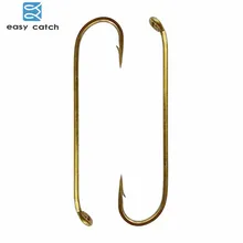 Easy Catch 100 шт. 79580 рыболовные крючки чай/золото цвет длинный хвостовик стример сухая муха Привязка рыболовства крюк для джиг Размер 2 4 6 8 10