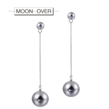 

MOON OVER Brand Temperament Grey Pearl Earrings Simple retro Minimalist Pendant Earrings Best Present Earrings For Women Jewelry