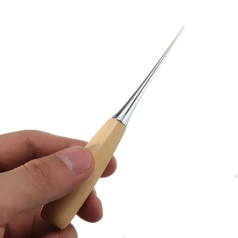 Кожевенное ремесло ручной инструмент для шитья регулируемый кожаный край Slicker круглый деревянный набор шил удар Groover Skiving нож инструмент