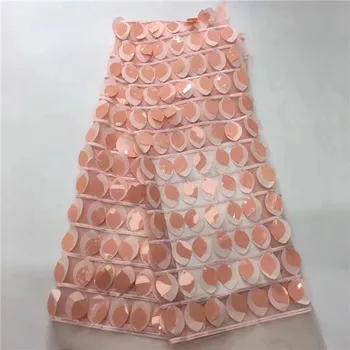 

African Sequins Lace Fabric 2019 Embroidered Nigerian Net Laces Fabric Bridal High Quality French Tulle Lace Fabric 5 yards