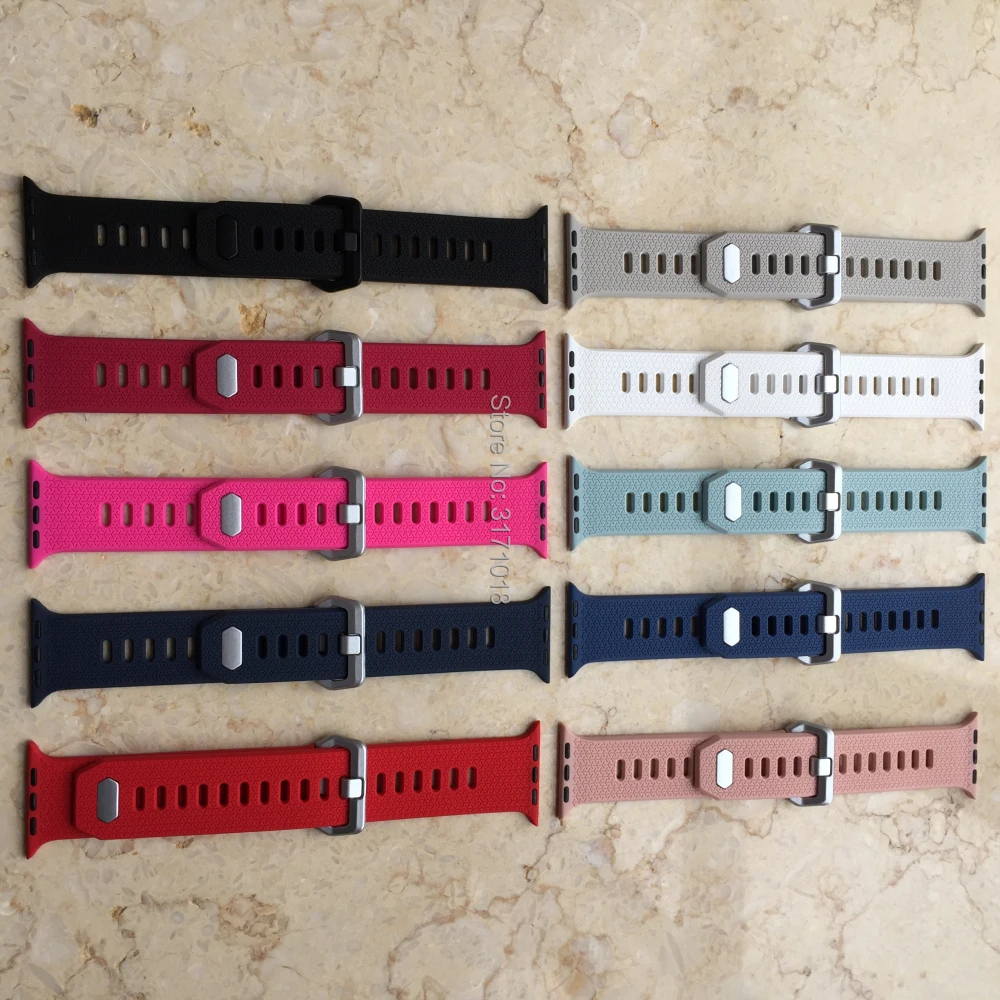 Ремешок силиконовый для Apple watch Series 3 2 1 38 мм 42 цветной спортивный сменный Браслет