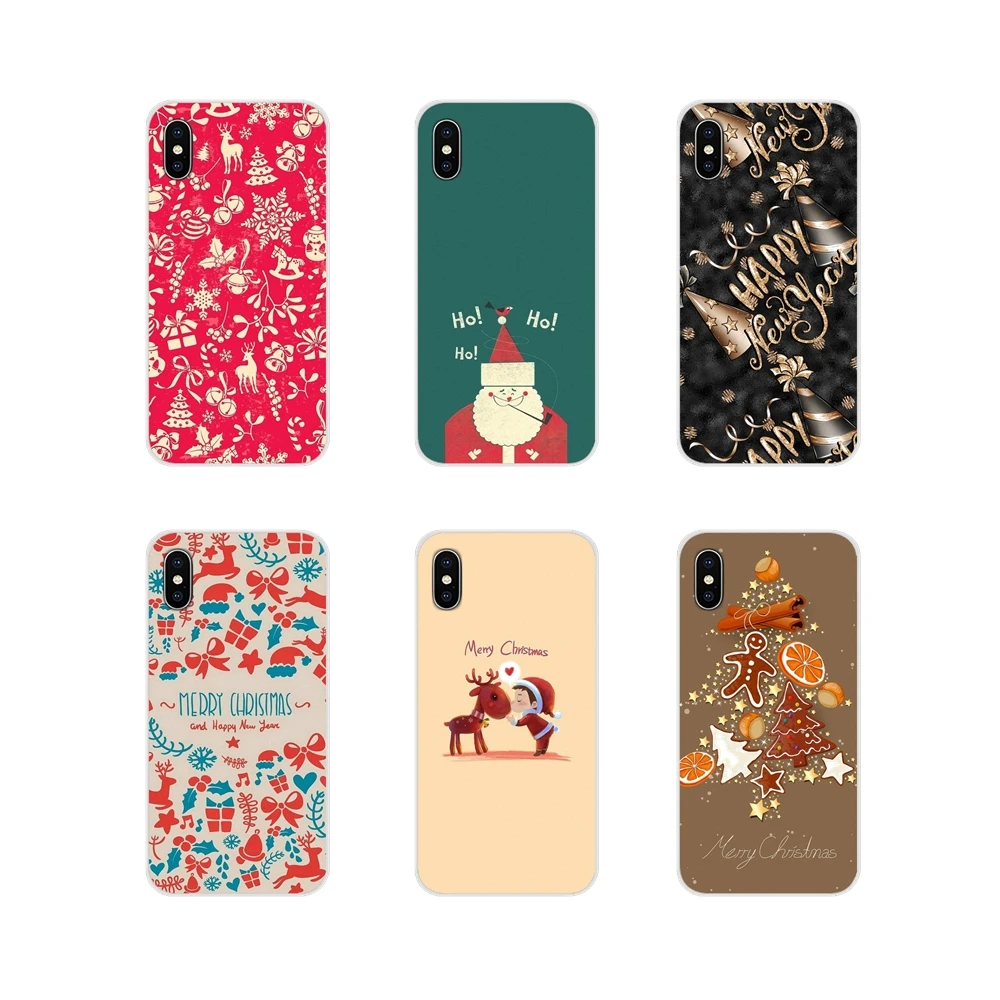 

For Apple iPhone X XR XS MAX 4 4S 5 5S 5C SE 6 6S 7 8 Plus ipod touch 5 6 Silicone Phone Skin Case Merry Chrismas Happy New Year