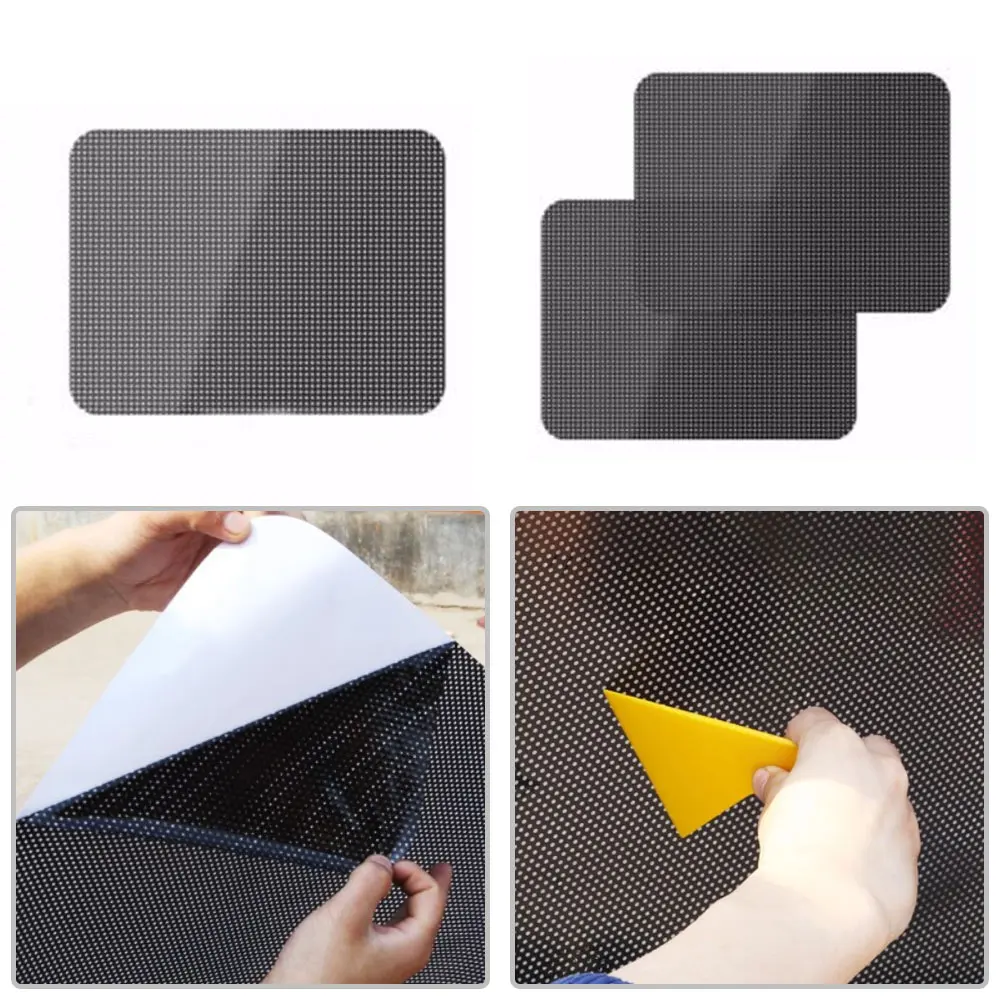 

GLCC 42cm*38 cm 2 Pieces/Lot PVC Electrostatic Sunshade Sticker Car Side Window Black Mesh Sun Shade Cover Sun-shading Stickers