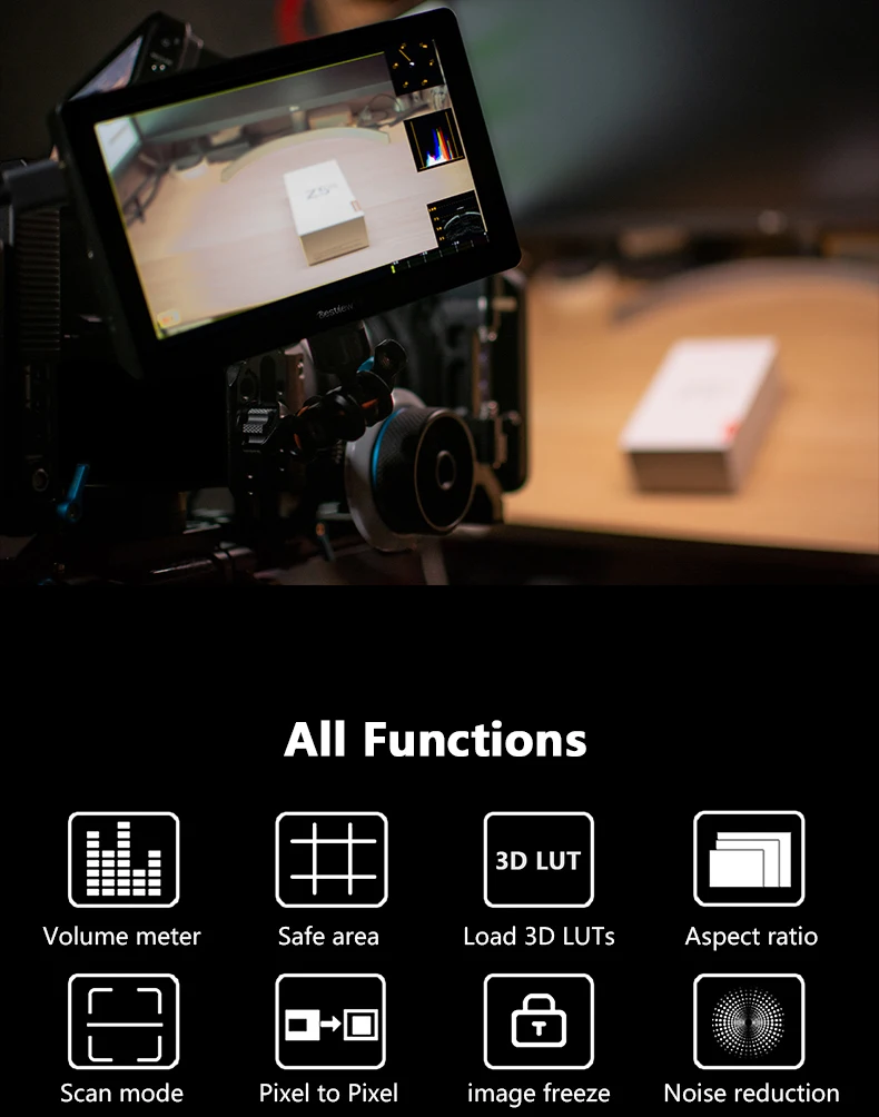 Bestview R7 7 orlach 1920x1200 Físeán Ceamara DSLR Monatóireacht ar an gCanónach Nikon Sony Panasonic 4K Monatóireacht a dhéanamh ar HDMI Scáileán Dteagmhála LCD